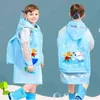 Bambini ragazza / ragazzo cappotto pioggia carino cartone animato cartoon stampato vestiti rosa / blu / giallo impermeabile impermeabile tuta con cappuccio pioggia con cappuccio 211204