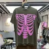 Men's T-Shirts KAPITAL T-shirt Vintage Heavy Fabric Tops Men Women Quality Cashew Flower Skeleton Printing Short Sleeve Summner Tshirts