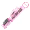 Vibrador de conejos consolador realista vibrador vibrador clítoris estimulan el masajeador transparente bead giral juguete sexual para mujeres253f6112730