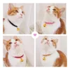 Cat Collars & Leads Breakaway Leather Collar PU Safety With Bell Kitten For Chain Black Pink Red