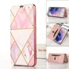 Brieftasche Telefonhüllen für Samsung Galaxy S21 S20 Note20 Ultra Note10 Plus elektroplierendes TPU Marble Grain PU Leder Flip Kickstand Cover Hülle mit Kartensteckplätzen