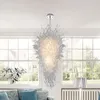 Lampes nordiques modernes suspensions 100% fait à la main cristal murano lustres en verre blanc lumière pour la maison salon décoration lustre industriel