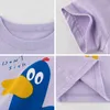 Bebek Kız Erkek Karikatür Hayvan Baskı T-Shirt Yaz Çocuklar Moda Tees Toddler Rahat Giysileri 2-7 Yıl 210429
