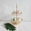 Altro Bakeware 3-15pcs Alzata per torta in cristallo Set Specchio in metallo Decorazioni per cupcake Piedistallo per dessert Vassoio per esposizione per feste nuziali