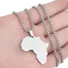 Hanger Kettingen Creatieve Afrika Kaart Afrikaanse Ketting Rvs Mannen Sieraden Gouden Oude Land Verjaardagscadeau