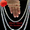 Iced Out Tennis Chain Real Zirconia Stones Silver Single Row Men Women 3mm 4mm 5mm Diamonds Necklace Jewelry Gift for Theme Party6240984