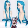 CALDO! Gioco Crit Loli Jinx Costume Cosplay Originale Pelle Magica Uniformi Blu Parrucche Capelli Per Le Donne Ragazze Vestiti Del Partito Y0913