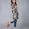 Primavera Outono Mulheres Solta Casual Camisa Plus Tamanho Vintage Impressão de Algodão Linho Longo Tops Ladies Stand Gluses D146 210512