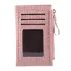 Держатели карты Multi-Plot Wallet Mini Lady кожаный кошелек для монеты сплошной цвет на молнии клавиатура
