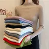 Women Pullovers Sweater Autumn Winter Turtleneck Knitted Tops Long Sleeve Short Slim Girls 211011