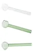 Tuyau de brûleur à mazout en verre Pyrex coloré 12cm Tobcco Herb Water Bong Pipes à main Accessoires pour fumer Tube DHL