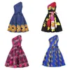 Ubranie etniczne sukienka modowa dla kobiet 2021 s Dashiki Print Summer Tilting ramię zużycie bazin riche koronki w górę pasa panie afrykańskie 260T
