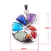 WOJIAER Spiral Shape Pendant Natural Stone 7 Chakra Pendants for Women Men Yoga Reiki Healing Bead Fashion Jewelry DN3671