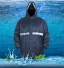 بالإضافة إلى حجم معطف واق من المطر كبير ماء الذكور الكبار المطر المعطف السراويل دعوى طبقة مزدوجة المطر معطف سترة للرجال سميكة