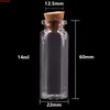 50PCS 14 ml Storlek 22 * ​​60 * 12.5mm Mini Glass Parfym Spice Flaskor Tiny Jars Flaskor med Cork Stoppar Hängande Hantverk Bröllop Gift Goods