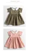 Myfs Kore Avustralya Ins Küçük Kızlar Keten Organik Pamuk Elbiseler Donanma Yaka Çocuk Prenses Elbise