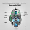 Souris T-WOLF Souris de jeu filaire V10 Ergonomique Programmable avec 7 boutons 4 modes de rétroéclairage jusqu'à 6400 DPI Clavier pour les joueurs sur PC