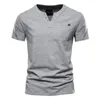 Aiopeson Casual Katoen Heren T-shirts Solid Color Classic V-hals Shirt Zomer Hoge Kwaliteit Korte Mouw op Ees 210706