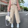 Japanese Kawaii Soft Girl Cute Bear Printing Women Pants Basis Wild High Waist Loose Trousers Elastic Waist Casual Student Pant 211112