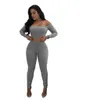 Women 2 Piece Pant Set Designer Fashion High Elastic Threaded One Word Collar Long Sleeved Leggings Outfits Ladies Casual T Shirt Trousers Suits