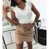 Women's Lace Tank Tops Vintage Hollow Out Camisole White Summer Sexy V-Neck Vest Elegant Ladies Party Clubwear arrival Clothes X0507