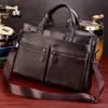 Men Genuine Leather Large Laptop Business Travel Briefcase Messenger Shoulder Bags