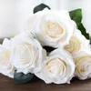 Sztuczny jedwab 1 Bunch Rose Floral Bukiet Fake Flower Origining Table Wedding Decor Party Accessory