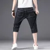 Verão Masculino Fino Slim Shorts Estilo Coreano Moda Moda Clássico Stretch Solto Jeans Masculino Negócio Casual Marca Calças 210531