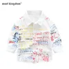 Mudkingdom Boys Shirts Colorful Fashion Letter Print Long Sleeve Lapel Tops Kids Clothing Spring Graffiti Shirt 2108025964271