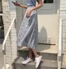 Imperium Spódnice Kobiety Retro Chic Moda Miękkie Szyfonowe Letnie Wakacje Panie Odzieżowa Sprzedaż Purpurowy Kwiatowy Koreański Femme Spódnica 210529