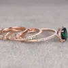 gioielli anelli solitari smeraldi anelli placcati oro 14k impostano zirconi per le donne moda calda senza spedizione