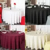 Festa de casamento Favor Branco Redondo Banquete De Banquete Tabela Cerimônia Conferência Decoração Preto Poliéster Capa El Restaurant Tablecloth 211103