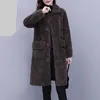 Jaqueta de inverno Mulheres Quente Faux Fur Lambswool Coats Feminino Outerwear Moda Coreana Ladies Cardigans Manga Longa Roupas 211018