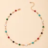 Simple perles de rocaille brin collier femmes coloré perlé court collier ras du cou bohème plage bijoux été clavicule chaîne