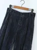 Vintage Women Dark Blue Straight Velvet Pants Spring Autumn Fashion Ladies High waist Trousers Female Casual Draped 210515