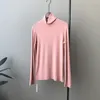 Cozokyang Cashmere High Collar Base Shirt Kvinnors Vår och Vinter Koreanska Solid Färg Långärmad T-shirt 210521
