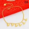 سلسلة صيف شاطئ قدم النساء Anklet 18K الذهب الأصفر مملوءة بقلب الأسماك على شكل مجوهرات هدية 262W