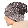 Beralar Köpüklü Mauve Lady Glitter Bonnet Şapkaları Kış Kayak Kafataları Beanies Sparkles Şapka Erkekler Kadın Örme Sıcak Kapak