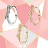 Cluster Anneaux 2021 Fashion Trend 100 S925 Silver Silver Real Rose Gold 3 Colors Bow Ring Original Bijoux DIY adapté à WOM6674780