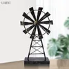 Retro Home TV Gabinete Estudo Janela Decoração Porch Creative Crafts Metal Windmill Decorações 210414