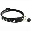 1.0 Footprint collars Pet Patch Dog Collar Cat Single with Bell Easy to Find leashes Length Adjustable 19-32cm new288F