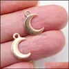 Andere armbanden Sieraden 50 stks Sier Plated Cute Mini Moon Hangers Oorbellen Armband Assorysies DIY Charms voor Caivels Maken 14 * 10mm A601 Drop