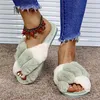 Classic Design Women Winter House Furry Slippers Fluffy Faux Fur Home Slides Flat Fashion Indoor Floor Shoes Ladies Flip Flops 211228