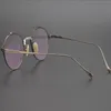 Mode solglasögon ramar japanska handgjorda runda glasögonramen män vintage rent titan myopia glasögon recept dator optisk gl