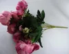 Flores decorativas Guirnaldas Stock Buena calidad Seda artificial Flor de rosa Inicio Decoración de la boda Bloom Party Decor Blossom Coffee Red Peo