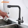 Accoona Cocina Faucet Contemporáneo Doble Holder Dual Agujero Limpie el filtro de agua DOT Purificador Purificador Faucet FLAIL FLAIL A5179-4 210724