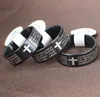 8mm Cross Ring Christ Jesus Scripture Titanium Steel Finger Band Rings Large Sizes 16-22 Fit Men Women Jewelry Gifts