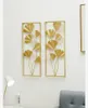 Home Decoration Artist Metal Leaf Golden Iron Ginkgo Leaves Wall Hanging Mural Porch Hotel Cafe Bedroom Living Room Backgrond Decor