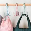 Plastkrok Family Storage Rotertable Hanger Multifunktionella bärande starka S för kök och badrum 4 Pink Hooks Rails