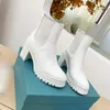 New Designer Leather and White Black nylon fabric booties Women Ankle Boots Biker Metal Australia Booties Winter boots Big size 40-41-42 High quality shoes